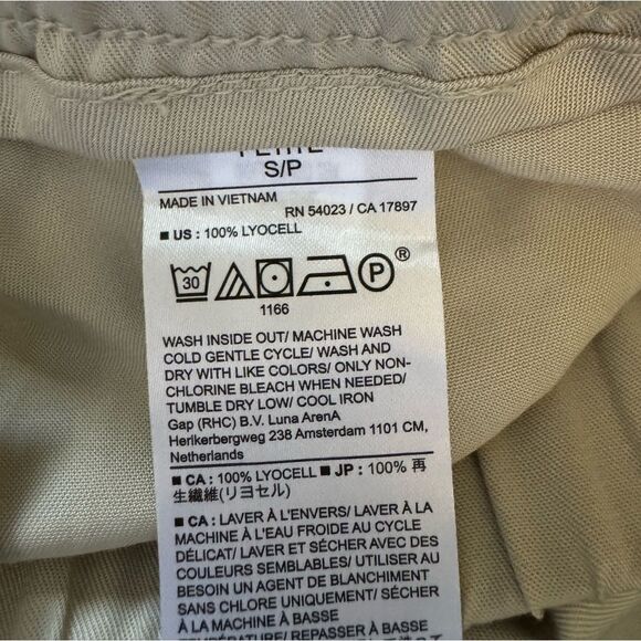 Banana Republic Cargo Satin Joggers Sz Small Petite NEW Tan Color - Picture 6 of 7